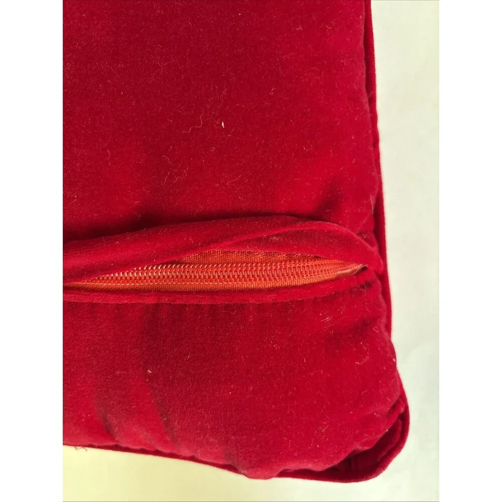 Vintage Crewel A JOYOUS CHRISTMAS Pillow W/Removable Zip Cover 13”x13”